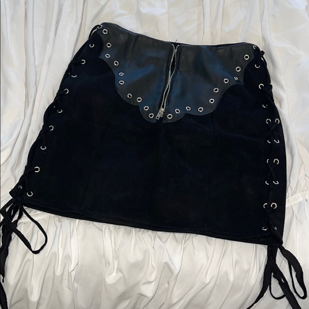 Suede festival skirt